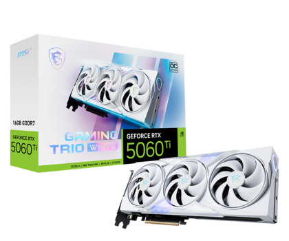 Karta graficzna MSI GeForce RTX 5060 Ti Gaming Trio OC White 16GB GDDR7 DLSS4 5060 Ti 16G GAMING TRIO OC WHITE